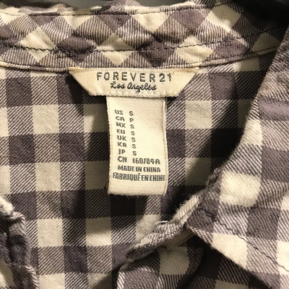 Gingham forever 21 button up